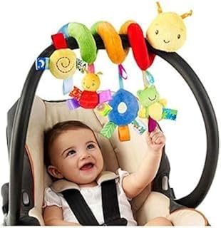 Móbile Espiral de Pelúcia para Carrinho de Bebê Brinquedo Interativo Colorido Centopeia com Pendentes Estímulo Sensorial e Coordenação Infantil