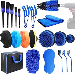 Kit Limpeza Automotiva, Kit Lavagem Automotiva, Lavar Carro, Pincel Automotivo, Conjunto de Pinceis de Detalhamento, Detalhes de Carro com 22 Peças, Lavar, Esponja Automotiva