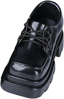 YIJU 2x Sapatos de boneca em escala 1/4, sapatos de bico quadrado, modelo em miniatura para vestir, calçados de PVC para figuras de ação femininas, Preto