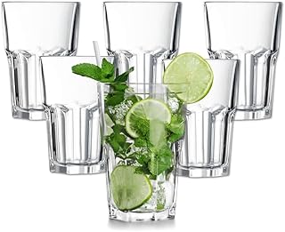 Kit 6 Copos de Vidro grosso Canelado 350ml – Ideal para Água, Suco e Drinks | Design Premium para Cozinha, Bar ou Presente Mesa Posta Copo Diferente