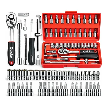 Kit Ferramentas 46 Pecas Com Soquetes e Chaves Para Carro e Casa