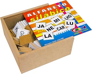 Carlu Brinquedos - Alfabeto Silábico Jogo Educativo, 4+ Anos, 350 Peças, Multicolorido, 1367