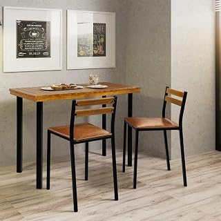 Conjunto Mesa com 2 Cadeiras Moscou Courino Marron/preto Fosco