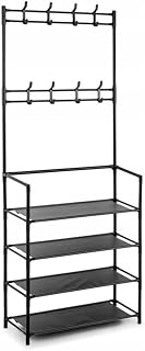 Rack Sapateira Arara 16 Pares De Sapato Tenis Porta Objeto 8 Ganchos Prateleira 4 Andares Estante Organizadora Decoraçao Casa Quarto Sala Multifuncional