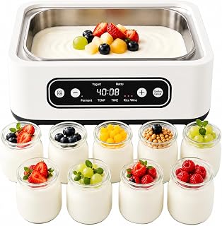 Iogurteira Elétrica com Capacidade de 1,6 Litros e 9 Cpos Portáteis Máquina de Iogurte 4 em 1 220V
