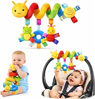 Brinquedo Espiral Centopeia de Pelúcia Mobile para Berço de Bebê | Brinquedo para Carrinho e Bebe Conforto com Chocalhos de 0 a 6 Meses