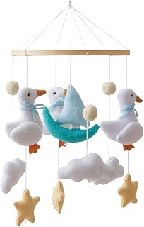 Móbile para Bebé Pato Em Feltro Calmante Decoração Berçário | Móbile Brinquedos Sensoriais Para Alcofa E Berço Crianças Meninas e Meninos Quarto Sala Creche Carrinho Aniversário Férias