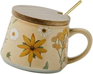 Caneca de café de cerâmica, copo de água, utensílios de mesa, utensílios de cozinha, copo multiuso, caneca de porcelana floral, presente de, Style B