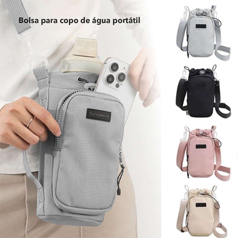 Suporte Para Garrafa De Água Bolsa Porta-Garrafas Ajustável À Prova D'água Com Alça De Ombro Yobel.Loja