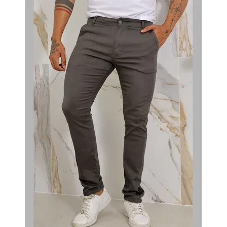 Calça Masculina Sarja Premium Esporte Fino Bolso Faca Lycra