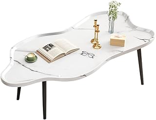 Mesa lateral de sofá requintada, mesa de centro de sala de estar pequena para uso doméstico, mesa casual de MDF absorvente em formato de flor, pernas de mesa fáceis Mesa de chá para sala de