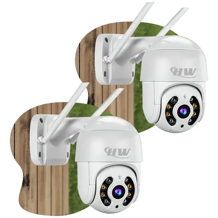 Kit 2 Câmeras Segurança Ip Interna Externa Wifi iCSee Infravermelho Prova D'Água - HW