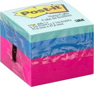 Post-it, 3M, Bloco de Notas Adesivas Cubo Ultra - 400 folhas, 4.76 cm x 4.76 cm
