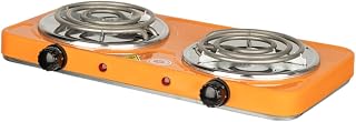 Queimador elétrico de com dois queimadores em espiral, Eletrodomésticos, 2 placas de aquecimento em espiral, Luzes indicadoras de energia