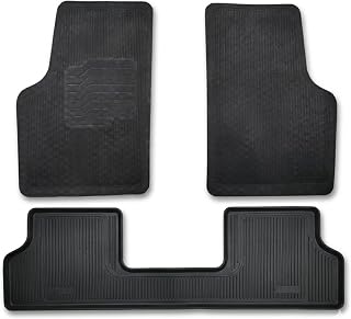 Tapete Borracha Automotivo Universal Para Carro Com Traseira inteiriça Jogo com 3 peças-Preto
