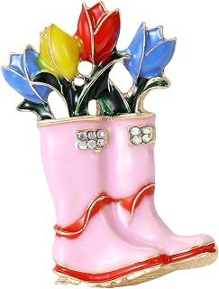 Broche de calçado floral criativo esmaltado alfinete de lapela buquê de metal acessório de roupas para festas e eventos elegante flor sapato joia