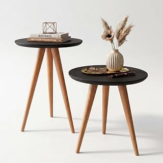Kit Mesa Apoio e Lateral de Sofá Retrô Classic com 3 Pernas Decoração
