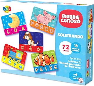 GGB Plast Brinquedo Educativo Encaixando e Aprendendo Soletrando 72 Peças