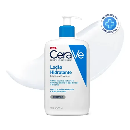 Loção Hidratante Corporal Sem Perfume, com Ceramidas Essenciais e Ácido Hialurônico, Textura Fl